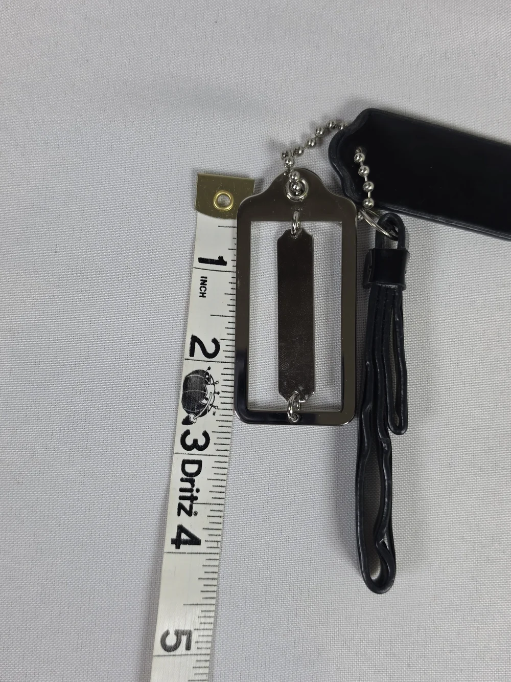 Coach Replacement Hangtag Bag Charm Set Black Leather Silver Metal Cutout